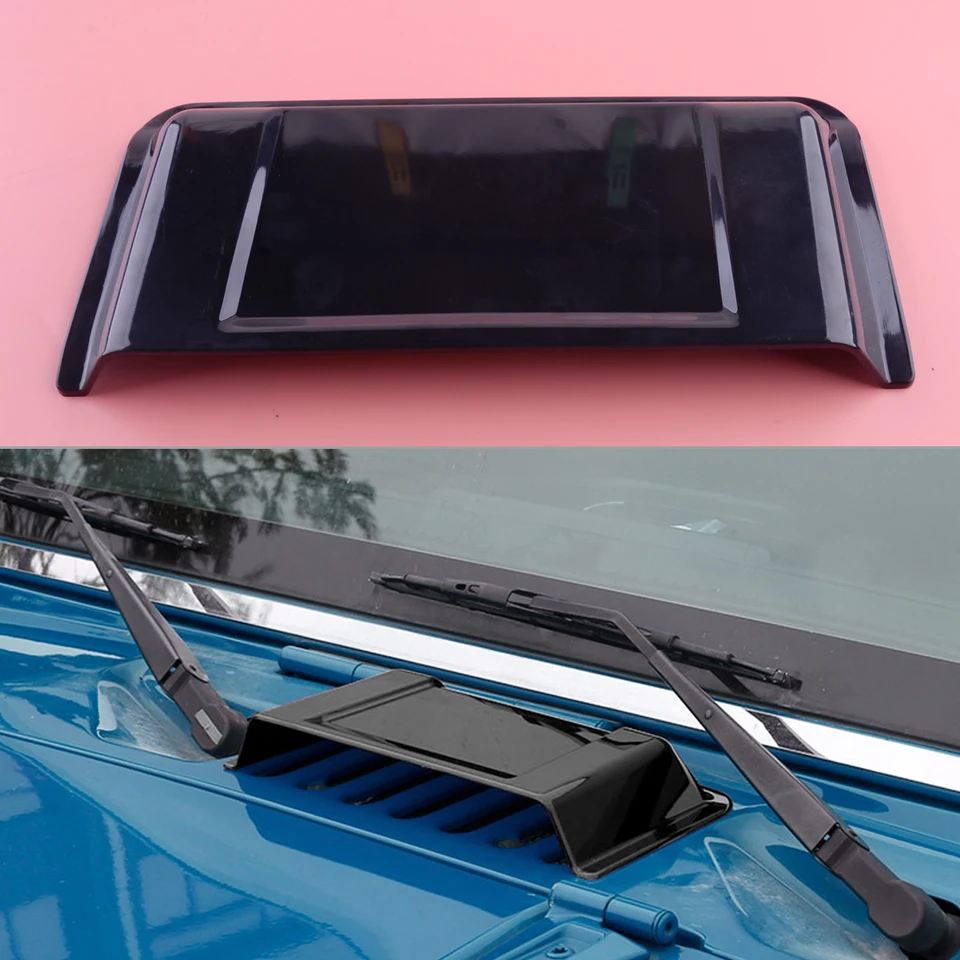 DWCX Hood Air Sear Venge Scoop Rain Cap Shield Cover Fit for Jeep Wrangler JK TJ 1997-2011 2012 2013 2014 2015 2016 2016 2017 Black