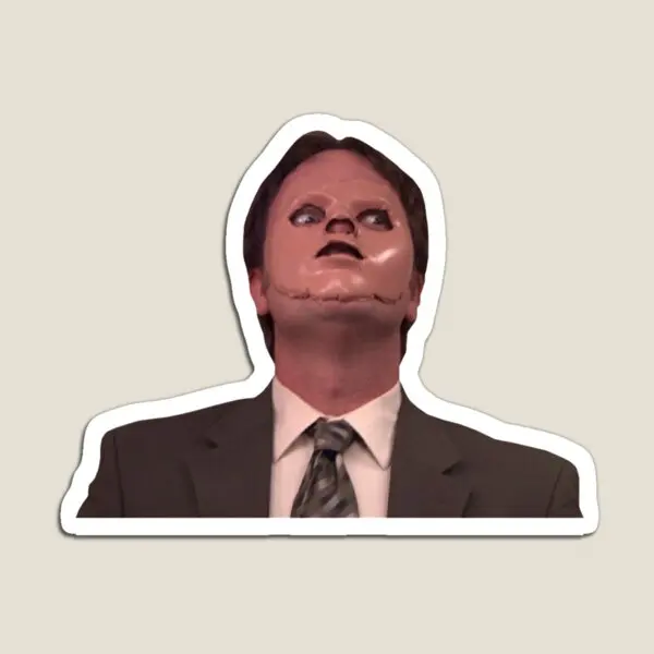 Dwight Schrute CPR maska ​​Funny magnet deti Magnetický držiak dekora