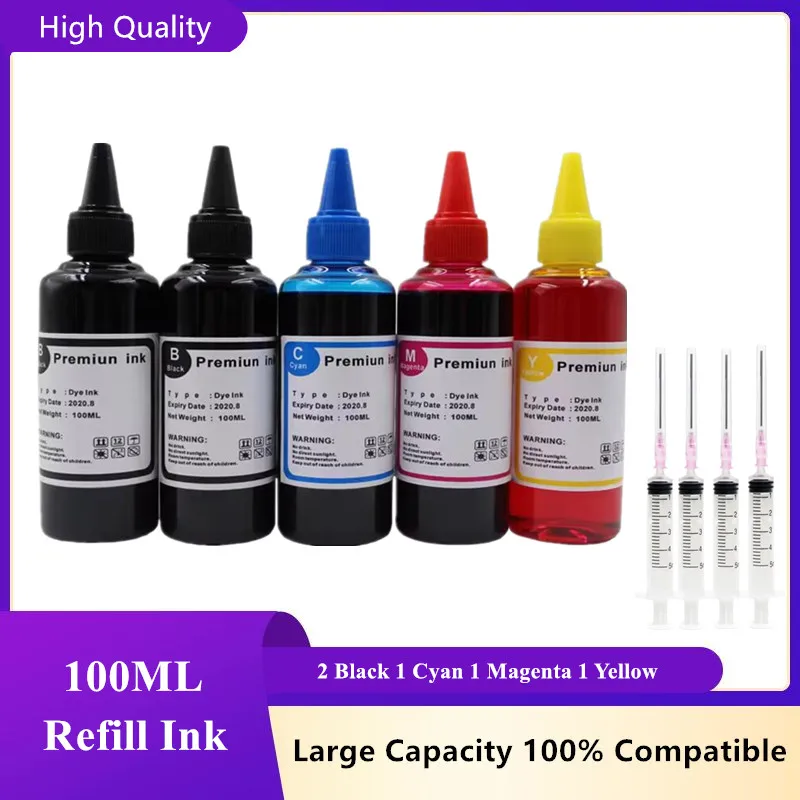 Dye Universal Atrated Refill Kit pre HP 301 302 304 305 XL Tlačiareň Deskjet 2540 2050 2510 2620 2630 2632 5030 5020 3720 3730