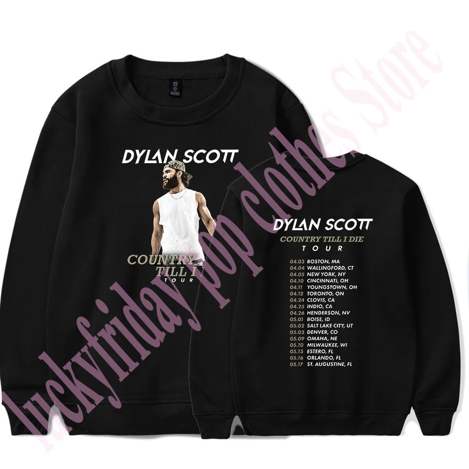 Dylan Scott Country Til I Die Tour posádka krku mikina Merch s dlhým rukávom módne módne mikiny s kapucňou s kapucňou