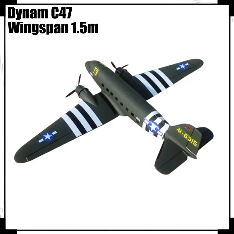 Dynam RC Plane C47 krídlo rozpätie 1,5 m druhej svetovej vojny lietadlá diaľkovo ovládané pevným krídlom Aircraft Model RC Model Toy Boy Gift