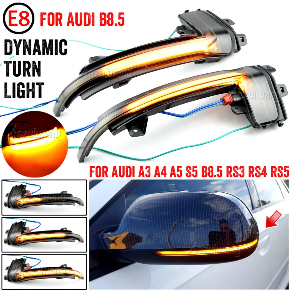 Dynamic Turn Signal LED pre Audi A4 A5 B8.5 RS5 RS3 A3 8P Blinker RS4 SLINE S5 SEKVICENCIÁLNE STROJE SLIGHT LIGHT 2013 2014 2015 2016