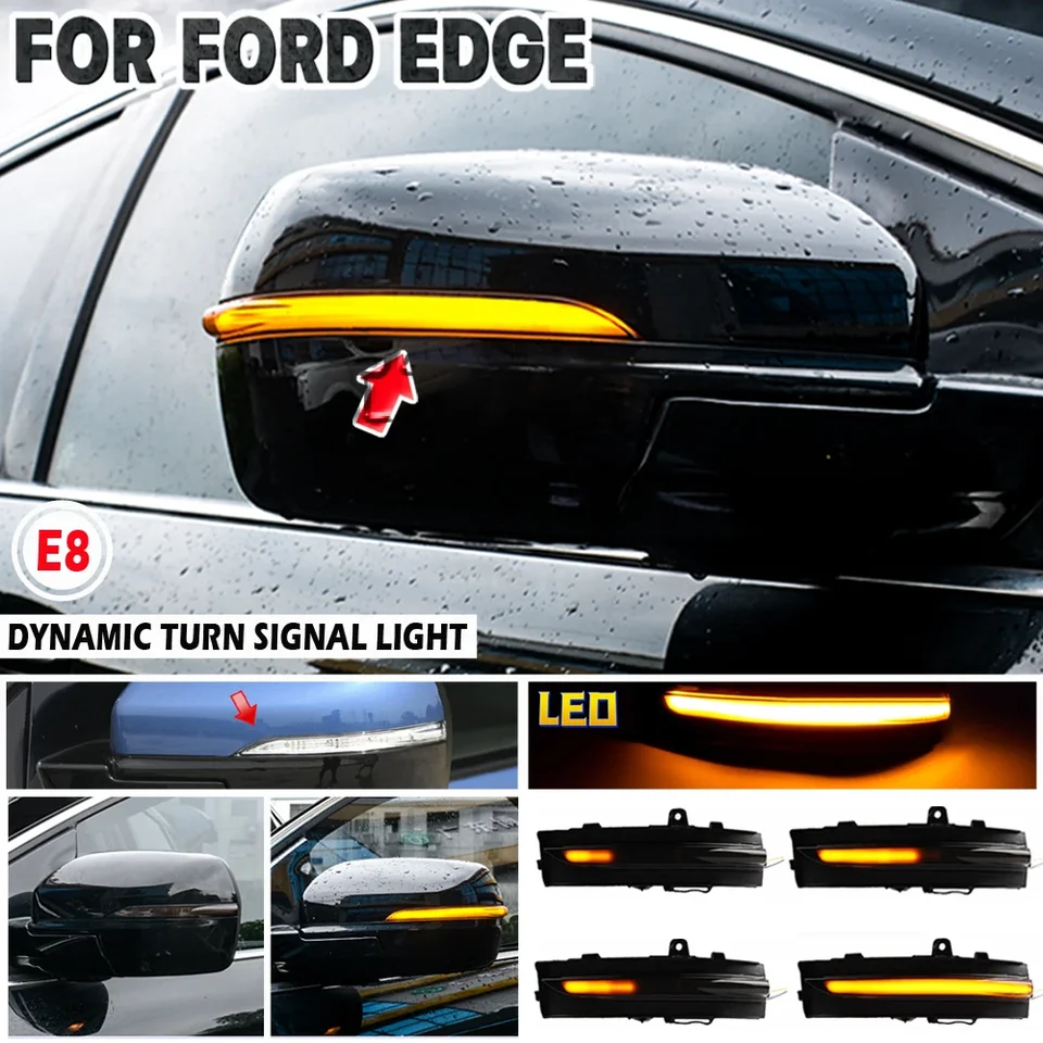 Dynamická indikátor svetla LED Turn Signal Light Mirror Light pre Ford Edge 2015 2016 2017 2018 2018 2019