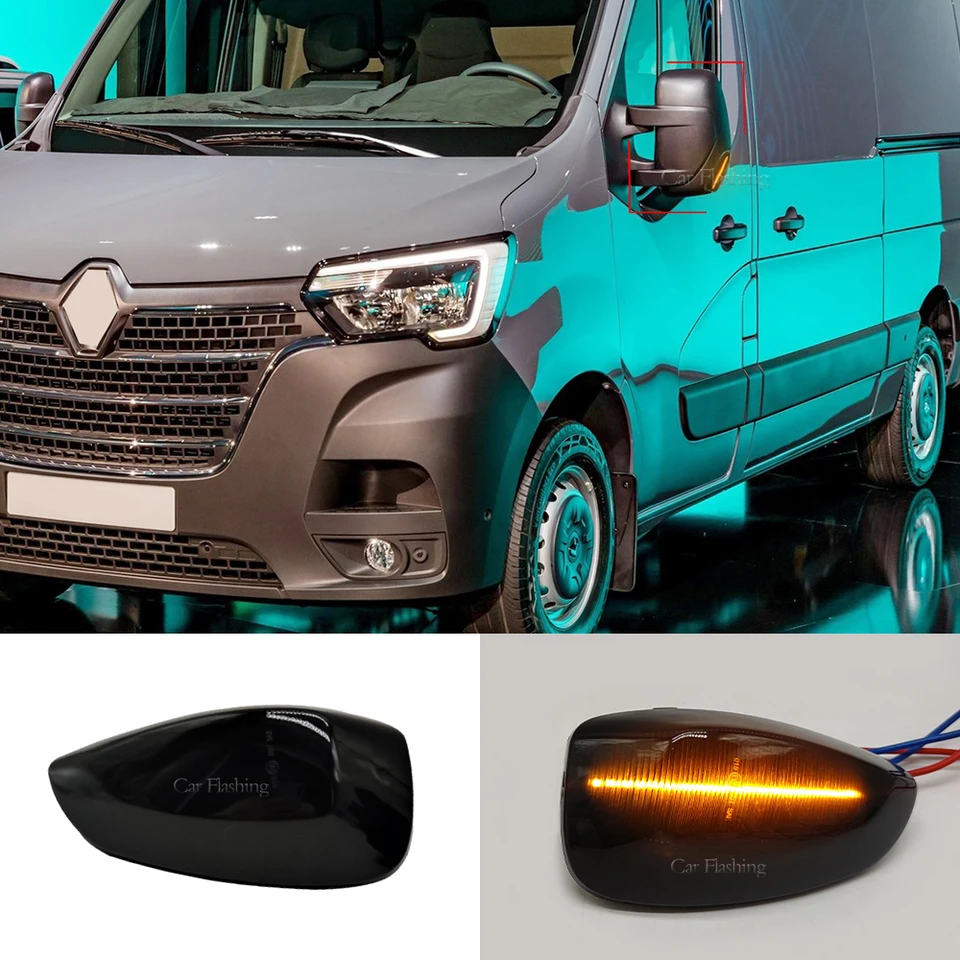 Dynamická lampa na bočné krídla v aute Dynamic LED Turn Siganl Light pre Renault Master Vauxhall Opel Movano Nissan NV400 2010-2023