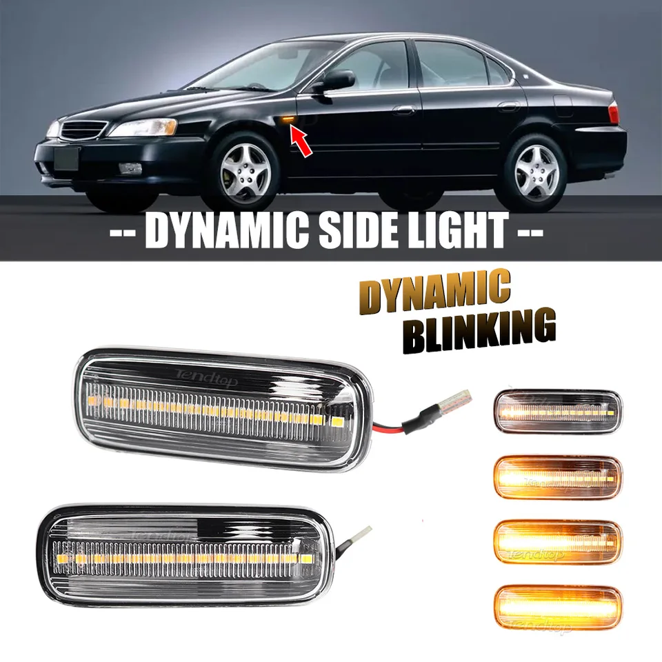 Dynamická lampa na bočné signály LED diódy Light Light Light Light pre Honda Civic Ek 2/3/4dr Ballade CRV Prelude 95-99