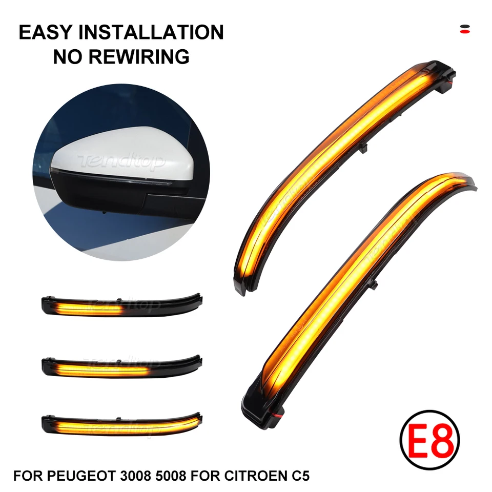Dynamická LED sekvenčná indikátorka zrkadla Turn Light Signal Lamp pre Peugeot 3008 GT P84 2016 2017 2018 2019 2020 2021 2022 2023