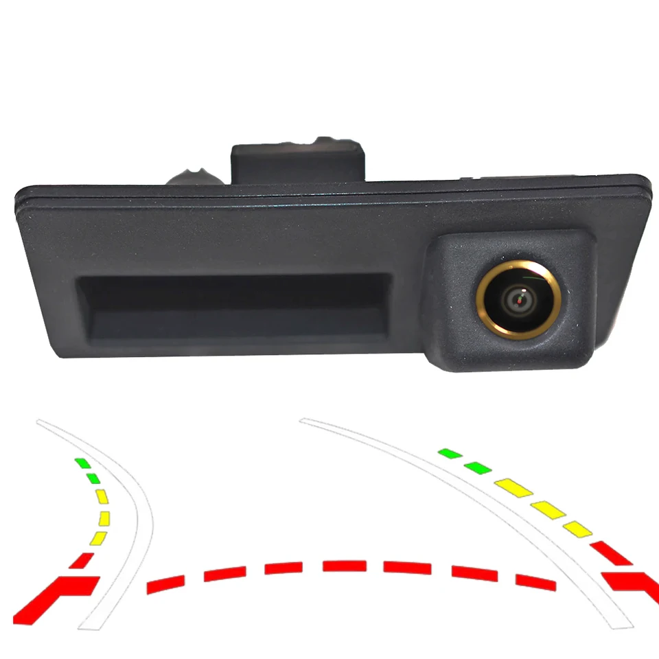 Dynamická trajektória HD CCD auto Zadný pohľad Zadný záložný kmeň kmeňa rukoväte kamery pre VW Passat Audi A4L 6L3 S5 Q357 SAGIT TIGUAN