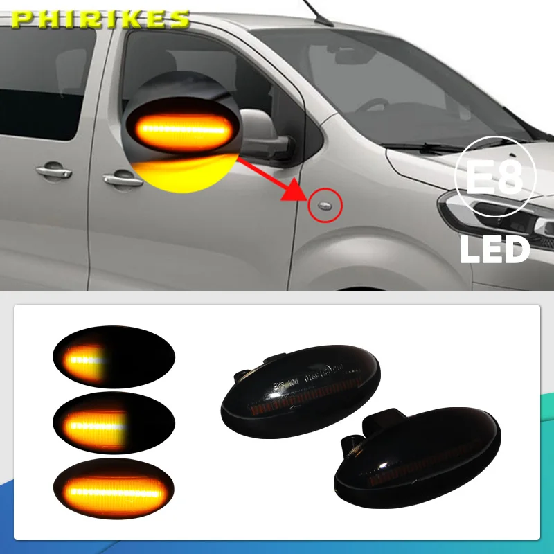 Dynamické blikajúce LED dióda bočné markerové zákrutové svetlo pre Peugeot 307 206 607 407 1007 107 4007 Partnerský odborný indikátor Lamp