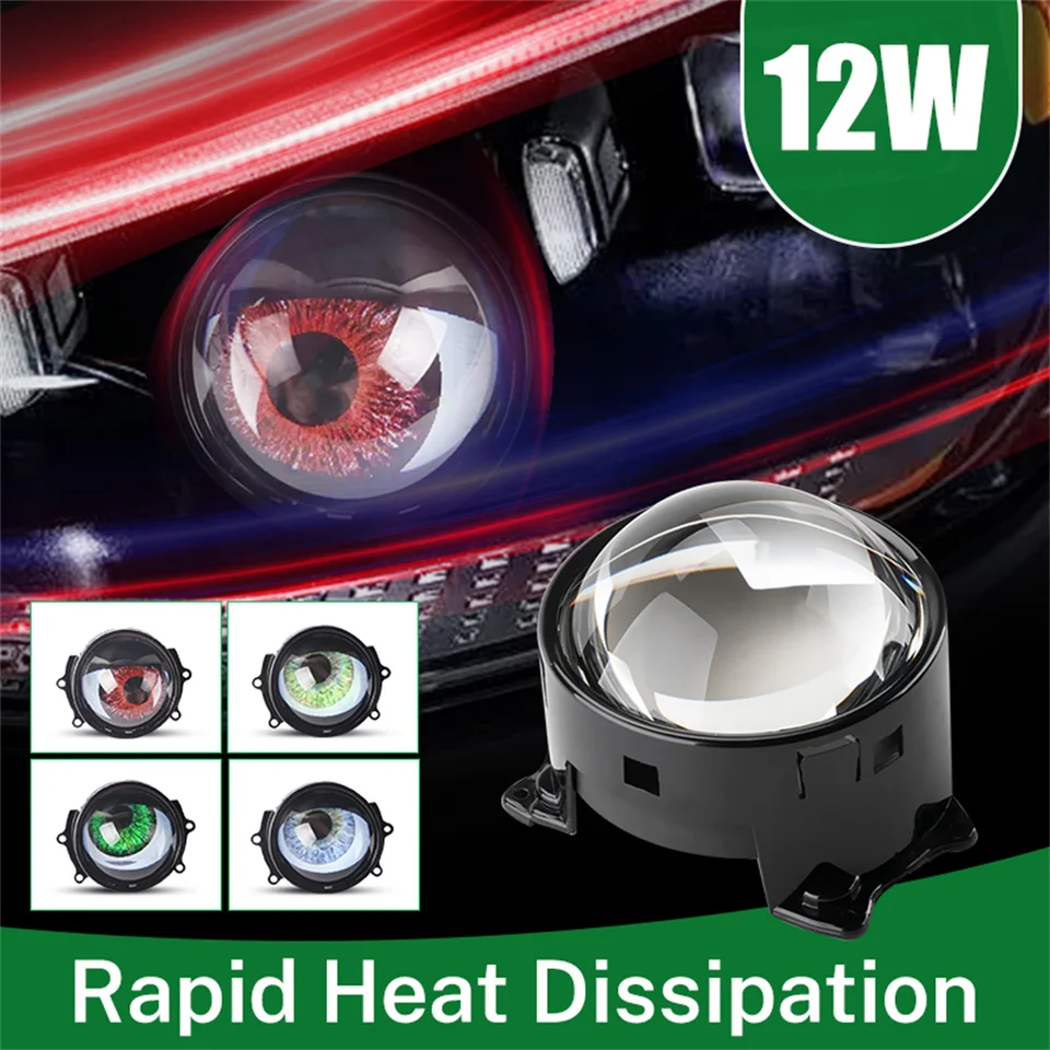 Dynamické LED auto svetlomety 3 palce Devil Eyes Lights Svetlá pre 12 V auta Demon Eye Red Eye Eytal Eystrafit Súpravy Zostava svetlometov