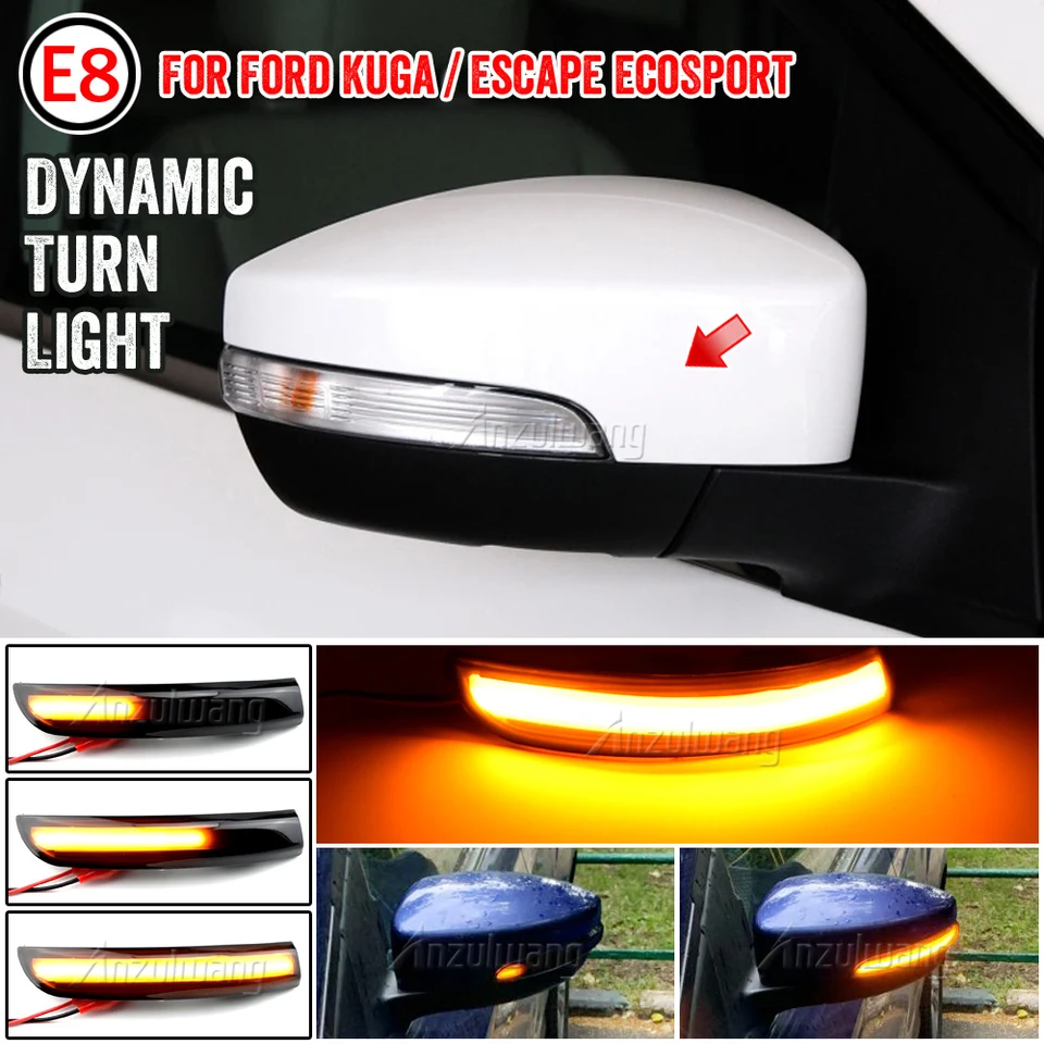 Dynamické signálne svetlá LED Blinker LED pre Ford Kuga Escape Ecosport 2013-2019 Focus 3 Mk3 SE St RS Bočné zrkadlo Indikátor