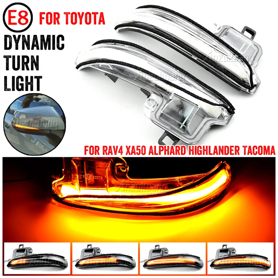 Dynamické svetlo signálu Turn pre Toyota RAV4 XA50 2019 2020 2021 bočné zrkadlo marker svetlo sekvenčné indikátor Lamp