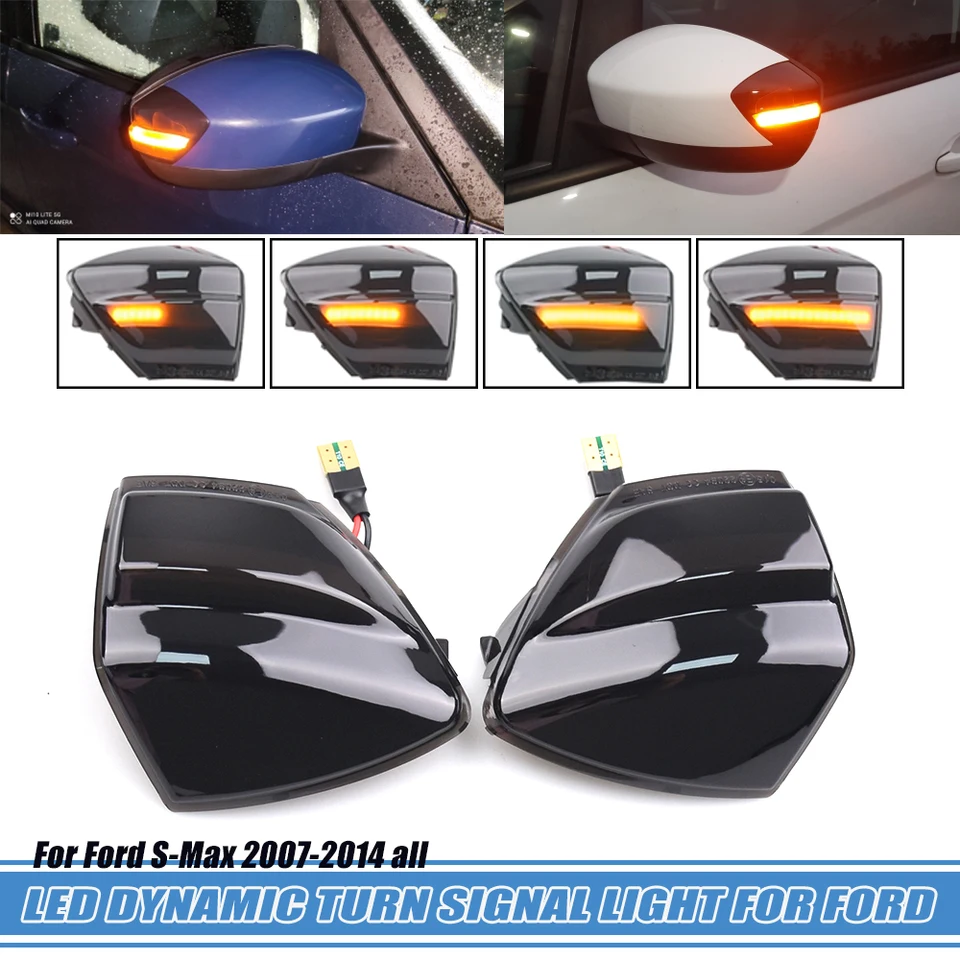Dynamické svetlo zákruty pre Ford S-Max 07-14 KUGA C394 08-12 C-Max 11-19 LED zrkadlové opakovacie indikátor Blinker