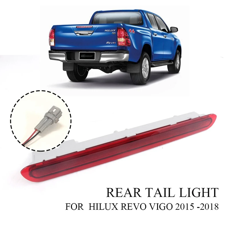 Dynamické tretie tretie brzdové svetlo, zadné zadné svetlo zastavovacie svetlo pre Toyota Hilux Revo Vigo 2015 2016 2017 2018 Red Shell