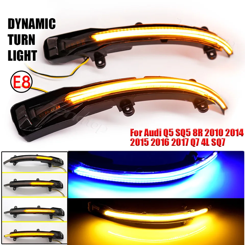 Dynamické zákrutové signálne zrkadlá LAMP LED LED sekvenčné svetlo blinker pre Audi Q5 SQ5 8R 2008-2017 Q7 SQ7 4L facelift 2010-2015