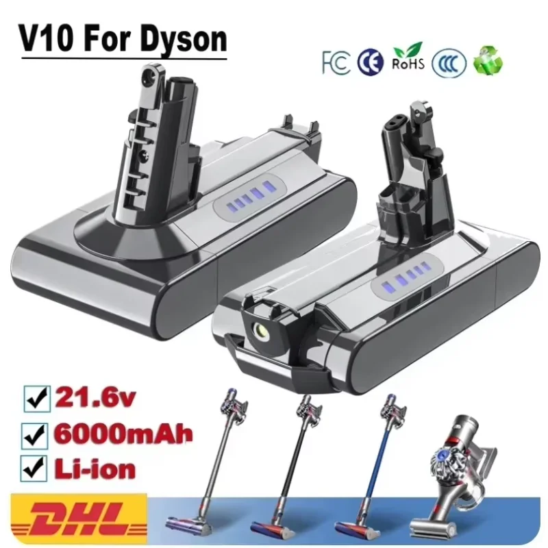 Dyson Battery SV12 6800MAH 100WH Výmena batérie pre batériu Dyson V10 V10 Absolútne nadýchané cyklón SV12
