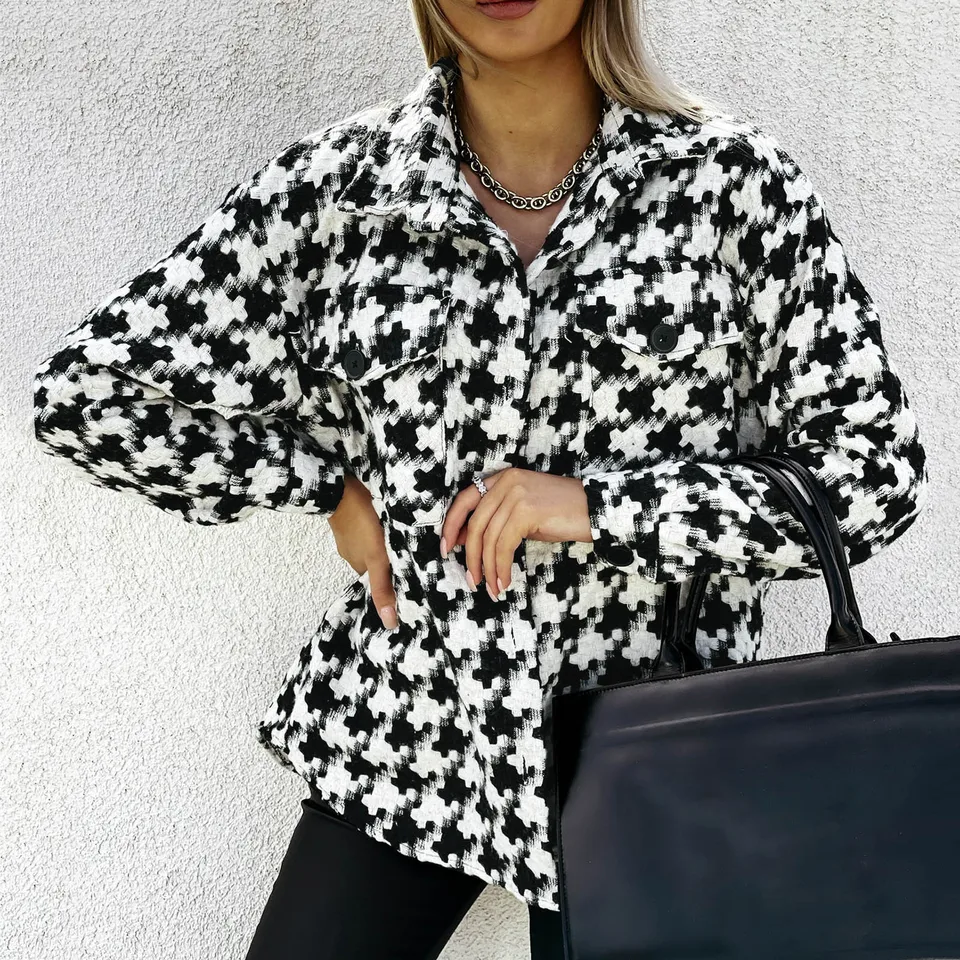 Dámska faux vlnená tenká plášť priekopy Lady Slim Long Caat Outwear Jaqueta Feminina Zips Up Outwear Coats Loose Coat