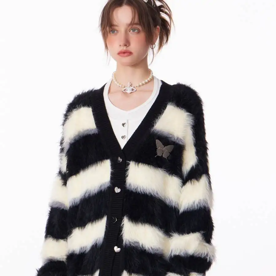 Dámska jesenná zimná zimná imitácia Mink Hair Cargan Coat