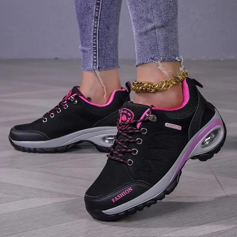 Dámska letná obuv Hrubá solovaná športová čipka Outdoor Travel Anti Slip Fashion Luxusné turistika Originálne dámske topánky