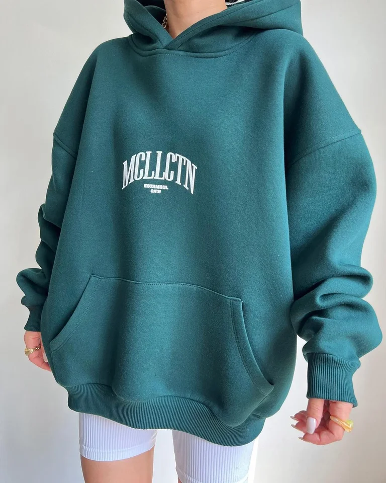 Dámska mikina mikiny hip hop hop pullover letter the Grafické nadmerné kapucňy streetwear s dlhým rukávom vreckové unisex oblečenie