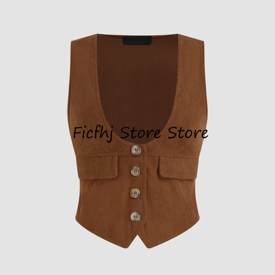 Dámska vesta Corduroy vesta bez rukávov Žena Hair módne módy Ženy Vesty Elegantné ženské kabát Nové vo vonkajších odevoch tops tops lane bundy najlepšie