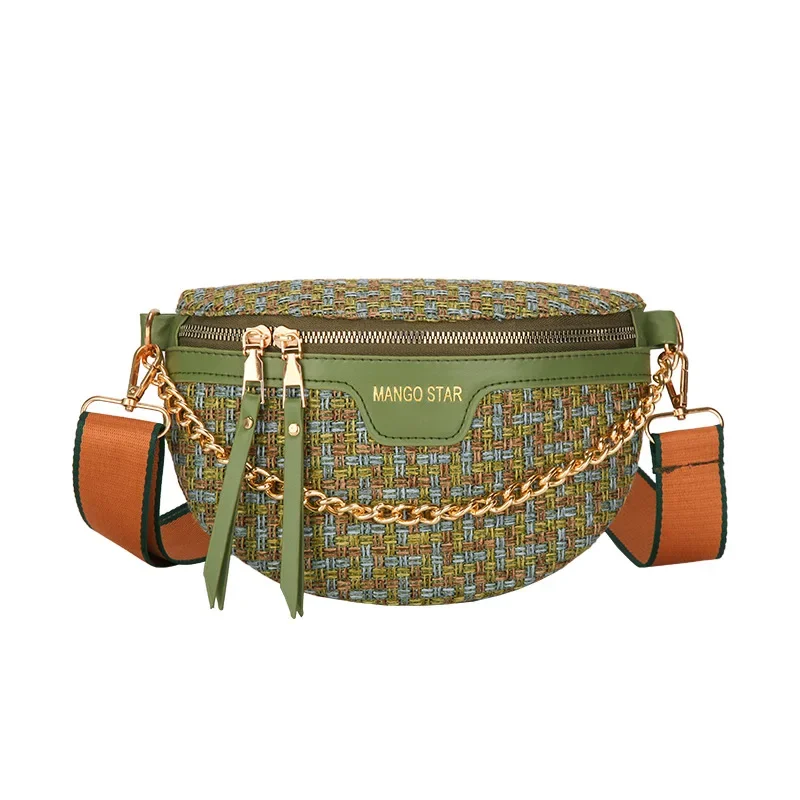 Dámske 2023 leto nová tkaná taška módna taška na kabelku Crossbody Bag Módna móda malého pása vrecko Horúca nová