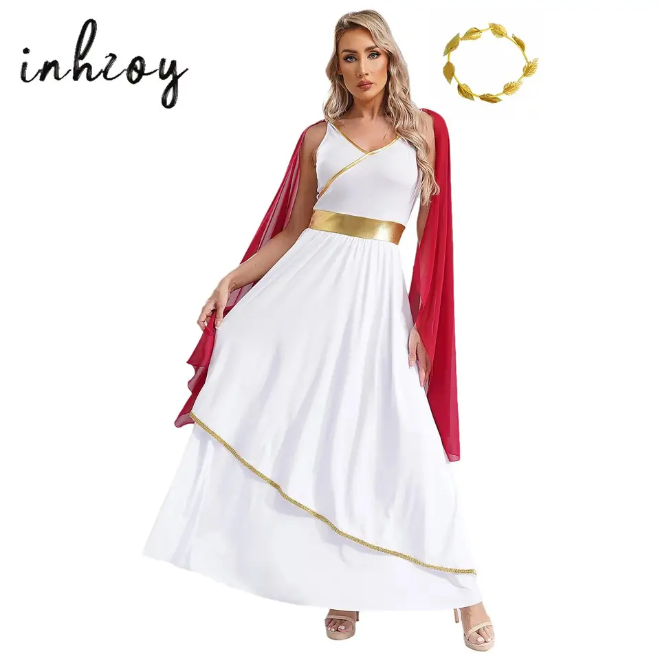 Dámske arabské staroveký rímsky spartan cosplay kostým Stredoveký grécky Boh Grécko Godess mytológia luxusné šaty princezná oblečenie