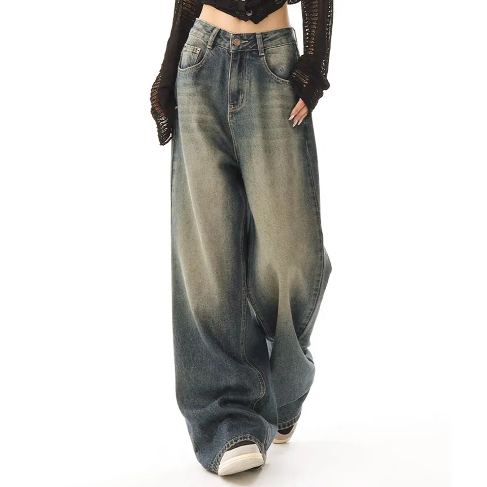 Dámske džínsy Harajuku y2k Japonský štýl 2000 -tych rokov 90. roky estetické streetwear tašky džínsové džínsové nohavice Jean nohavice vintage hanbené oblečenie