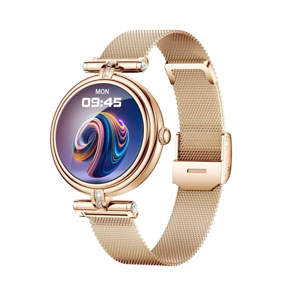Dámske inteligentné hodinky AK62 Ženy Bluetooth Call Call Custom Steel Wristwatch SmartBand Fitness Sports Tracker Smartwatches