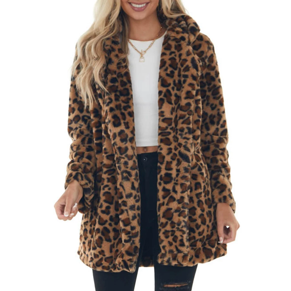 Dámske kabáty Mia Muse Dámske kabáty Jeseň zima slušná leopard