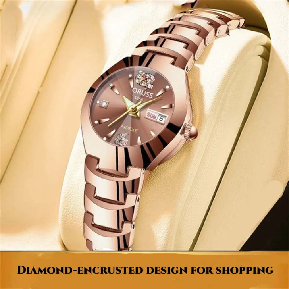 Dámske klasické hodinky Študenti v Niche Watch Watch Quartz Watch Delicate Dial Rose Gold