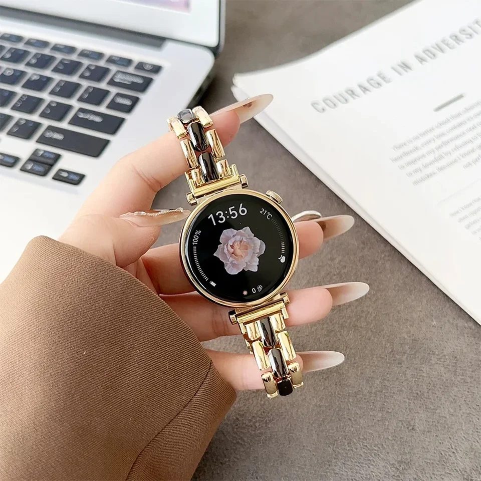 Dámske kovové reťazové pásmo pre Huawei GT4 GT5 41mm Smart Watch 18 mm 22 mm náramok pre Samsung Galaxy 7 6 5 Fe 44 mm 40 mm aktívny
