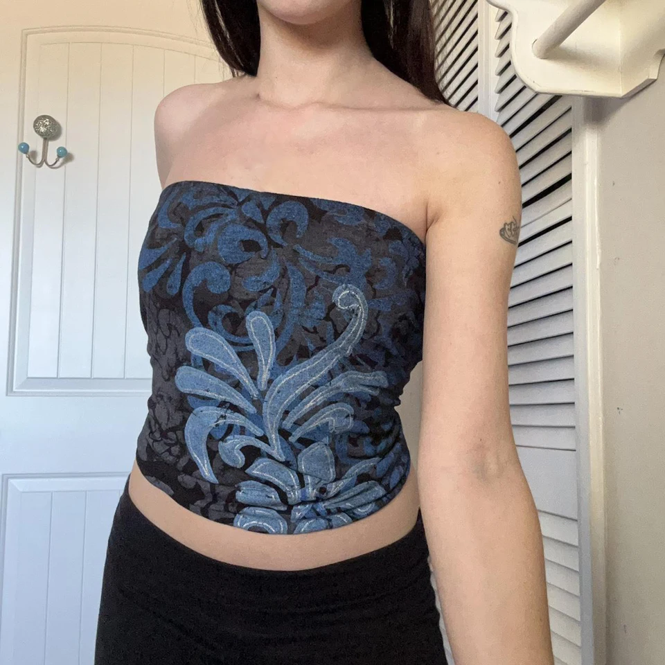 Dámske kvetinové tlače vrcholy Sexy mimo ramenných remienok Slim Fit Bandeau Vesty ženské dievčatá Tank Tops estetické klubové oblečenie