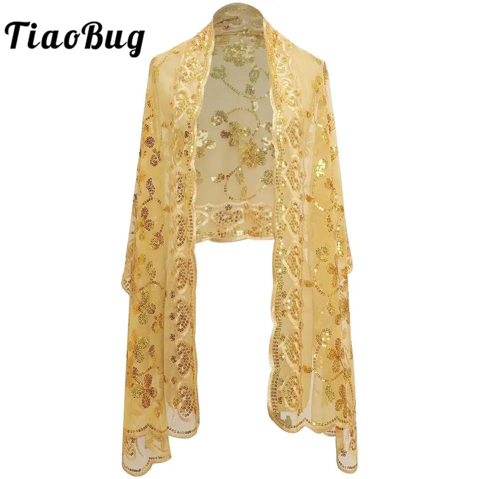 Dámske lesklé flitre šály šatky zábalové šatky elegantné 20. roky vinobranie svadobné pokrčenie Cape pre večierky šaty cheongsam šaty príslušenstvo