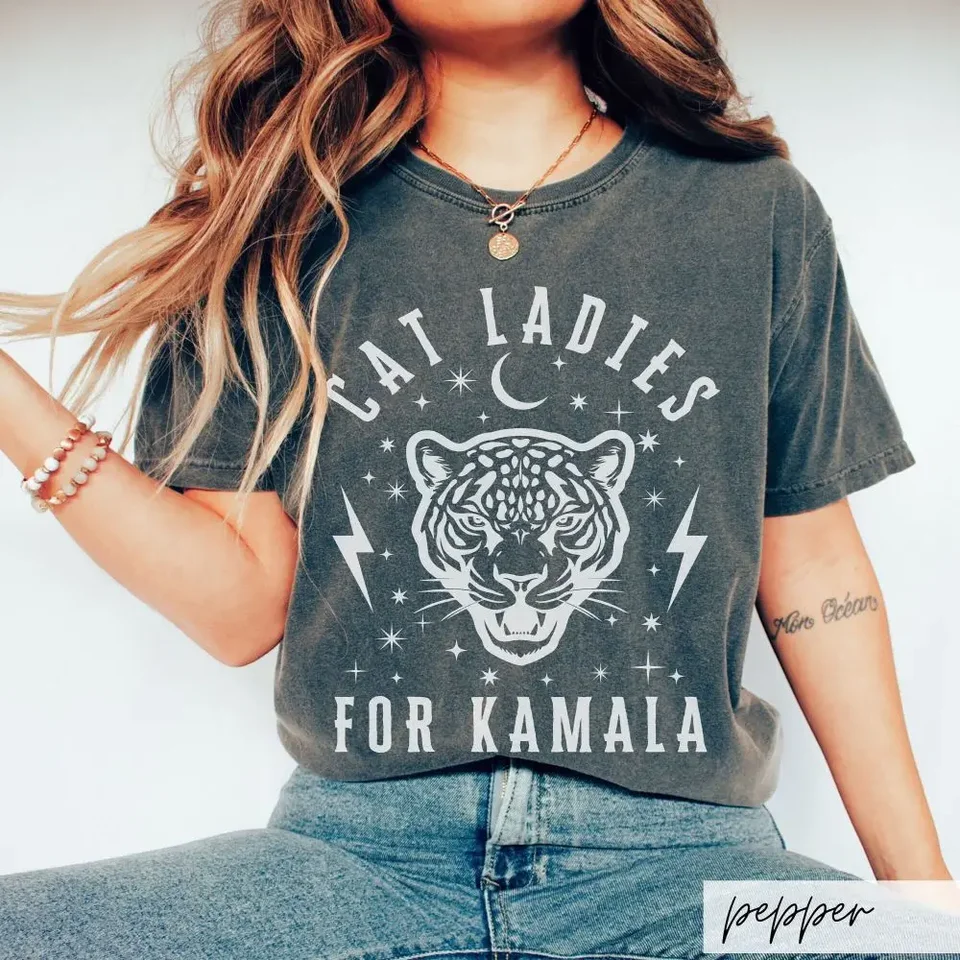 Dámske mačky pre košeľu Kamala Celestial Jaguar Lightning Skrutky Kamala Harris
