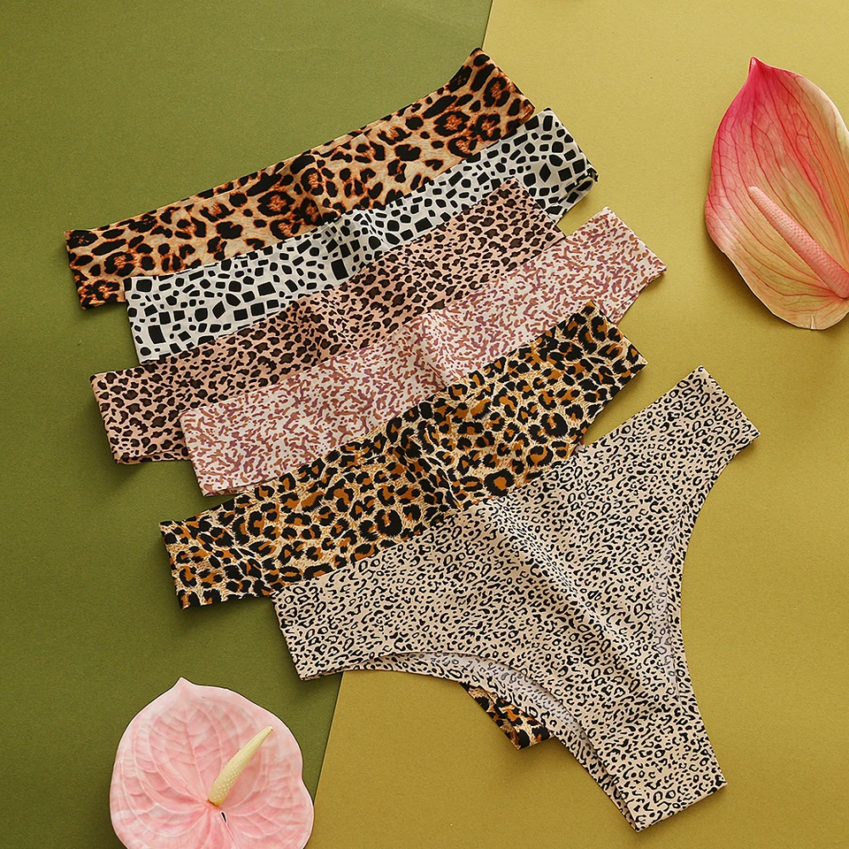 Dámske nohavičky sexy leopard bezšvový ženský spodná bielizeň pokušenie pokušenia bikinis briefs dámske spodné prádlo brazílske tangá nové