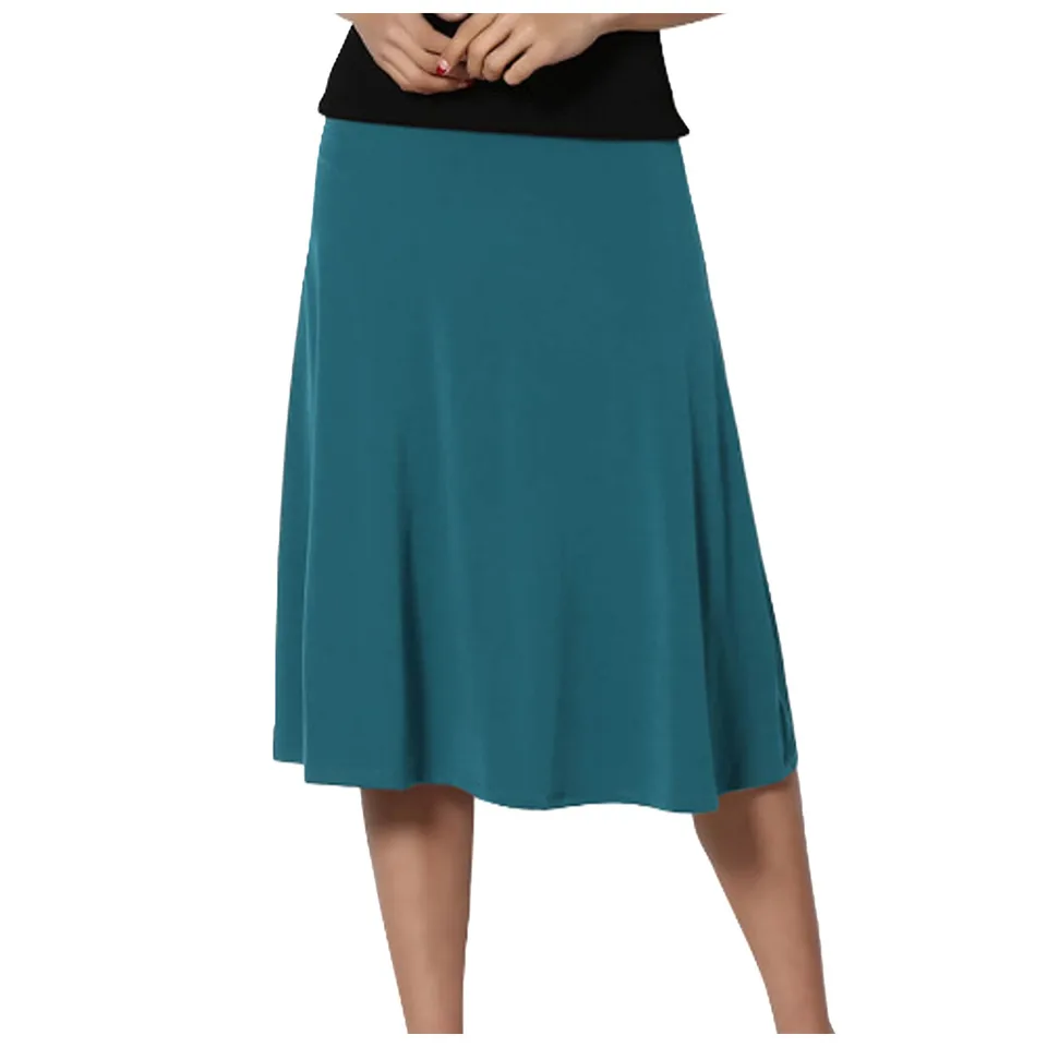 Dámske pevné krátke sukne ľahké Flare Midi Pull On Closure sukň