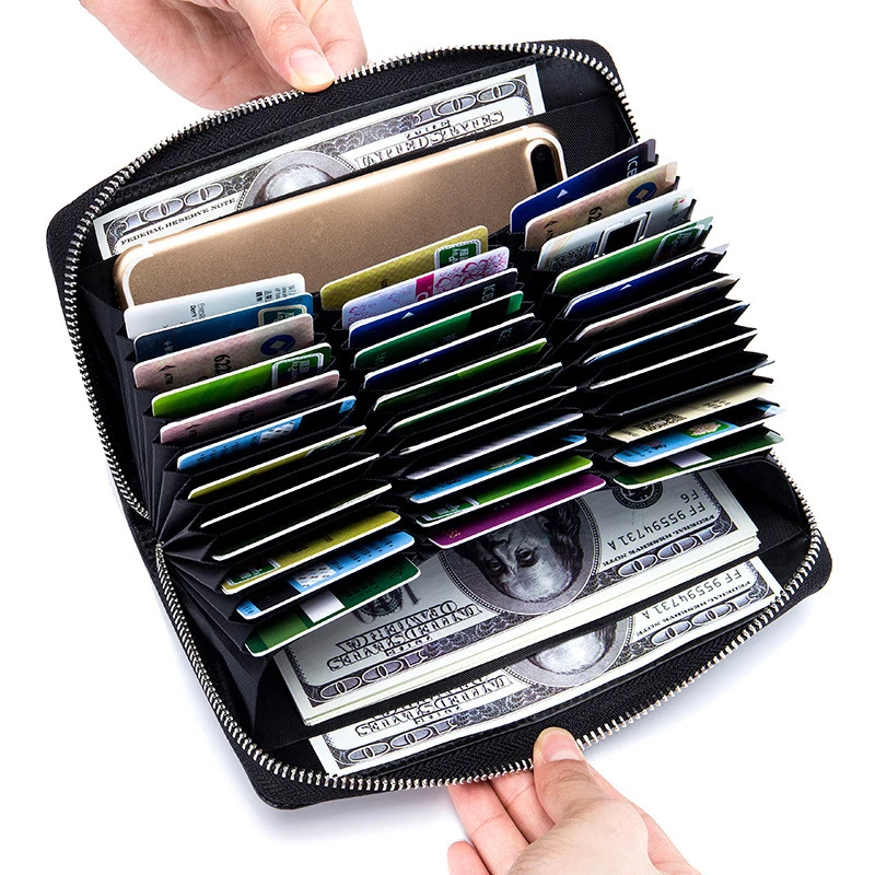 Dámske peňaženky dlhé pravé kožené kabelky RFID proti krádeži peňazí pre dám