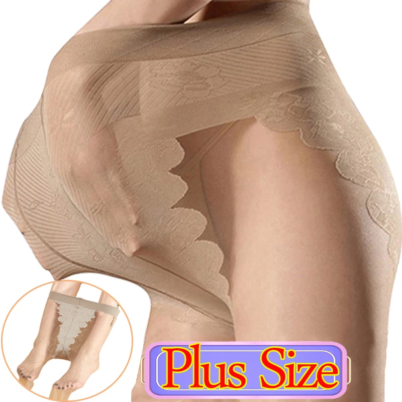 Dámske plus Sex Sex Pantyhose Control Top Pandyhose Vysoký pás Vysoké pančuchy ultra mäkké super nadmerné pančuchy spodná bielizeň