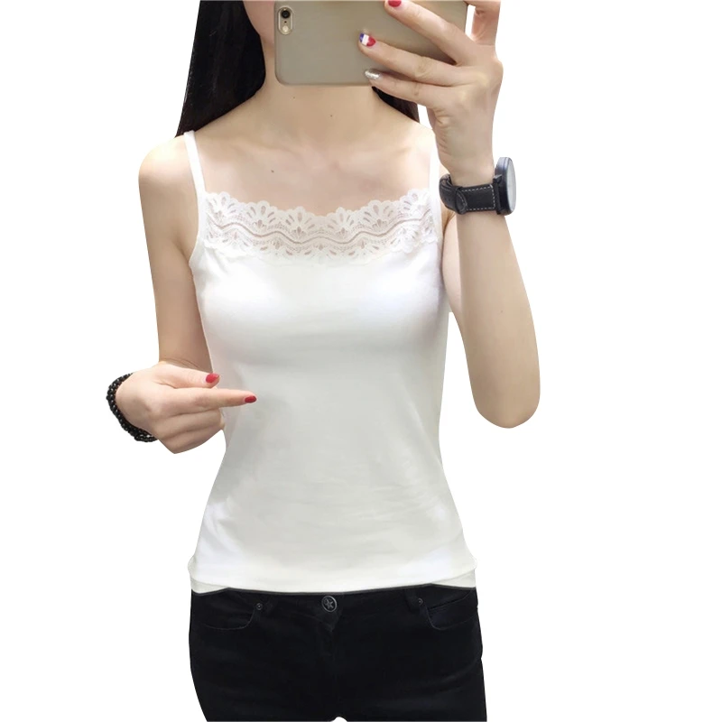 Dámske pre tank Top Top Stylish Lace Top Solid Camisole Sport