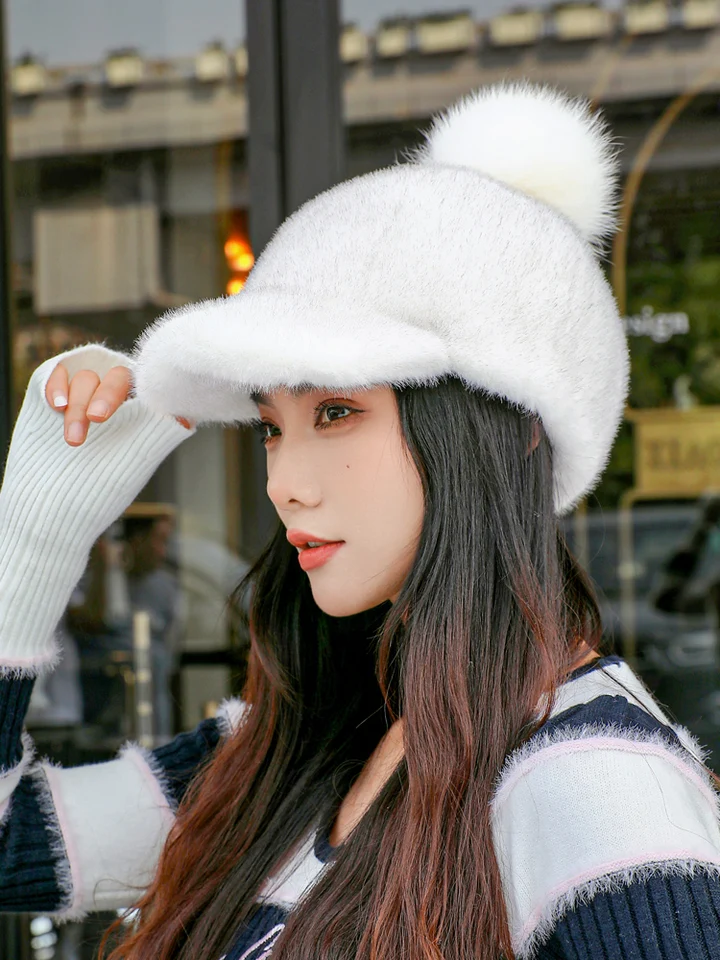 Dámske príležitostné faux kožušinové klobúky Jesné zimné klobúky pre ženy pevná baseballová čiapka Newsboy Cap Men Winter baret Women maliar Caps