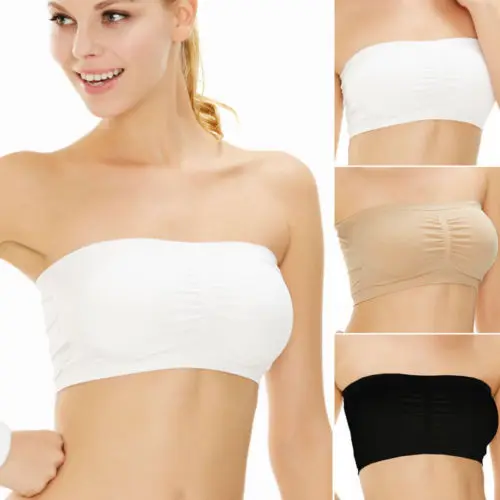 Dámske páskové podprsenky BRA BANUAD TUBE TOP RADINGAFABLE PADS SUMPLESS CROP FARBY NOVINKA