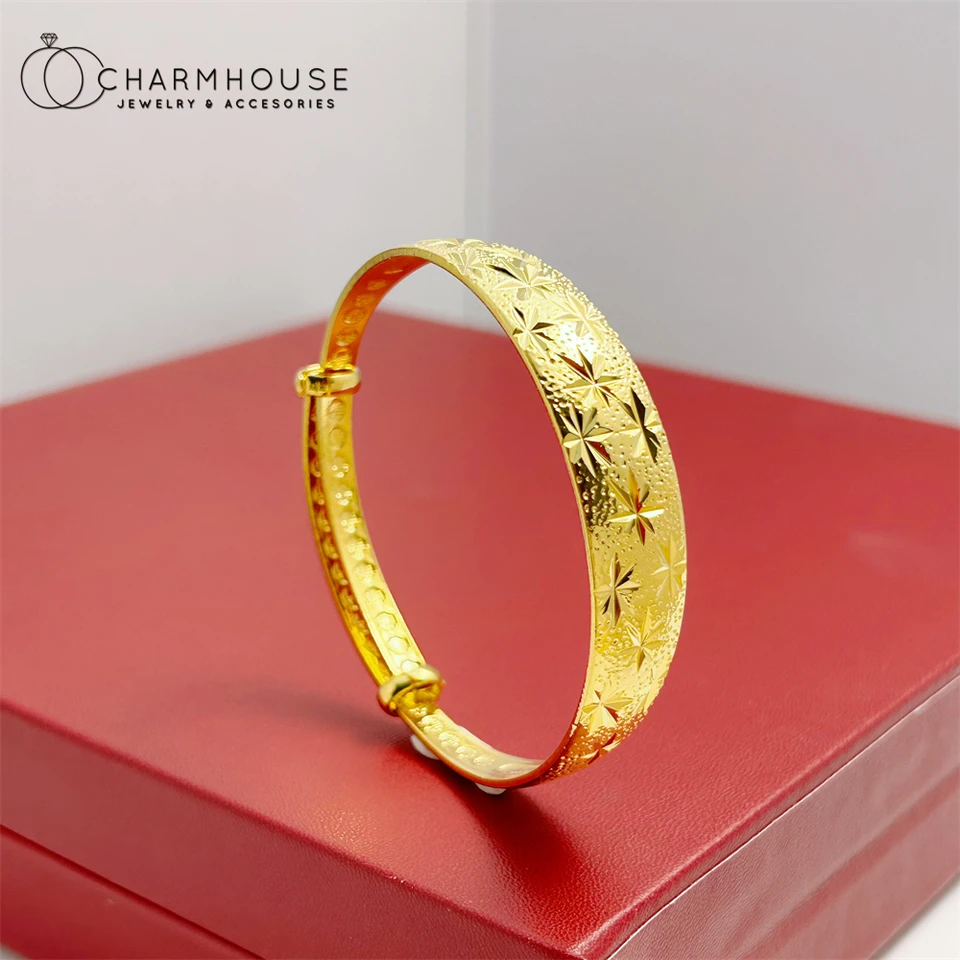 Dámske ručné náramky zlatá farba 10 mm hviezda Wide Cuff Bangle nastaviteľná pulzera svadobné šperky doplnky Darčeky Bijoux
