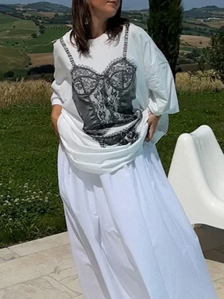 Dámske spodné prádlo Tričko Tričká Príležitostné rukávy okrúhle krk Loose Tops letné mini šaty nadmerné tričká idúce z košele