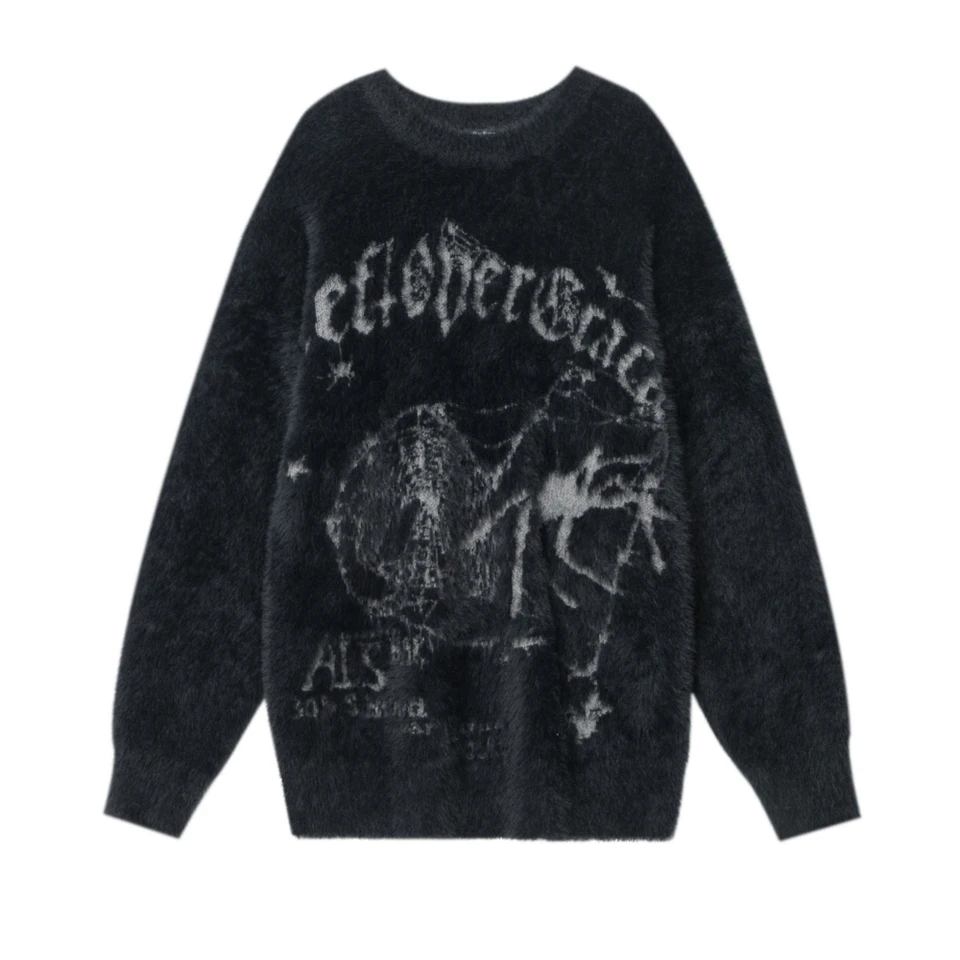 Dámske sveter dresy pletenéwear y2k tops muži goth vintage pulloves pletené koreanské módne žien svetre 2023 zimné oblečenie