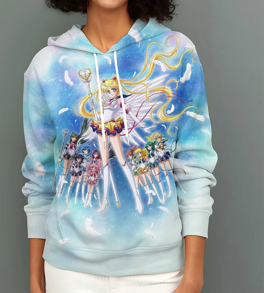 Dámske tlačené horúce predajné nové jesenné zimné dámske dámske pulóvera Pohodlné voľné mikiny Sailor Moon Cosplay Party Sportswear
