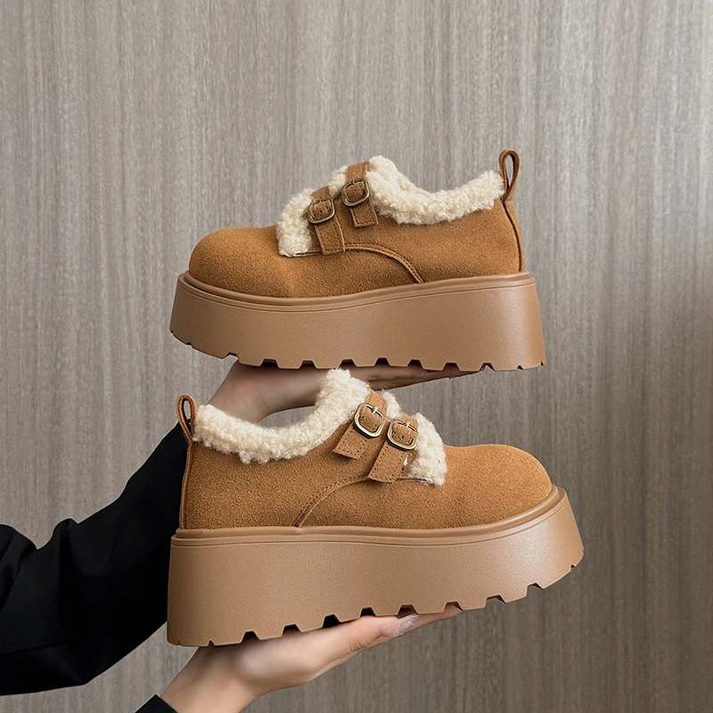 Dámske topánky členkové topánky Platformy Snow Snow Short Barrel High podpätky Flats lolita Pohodlné topánky Žena