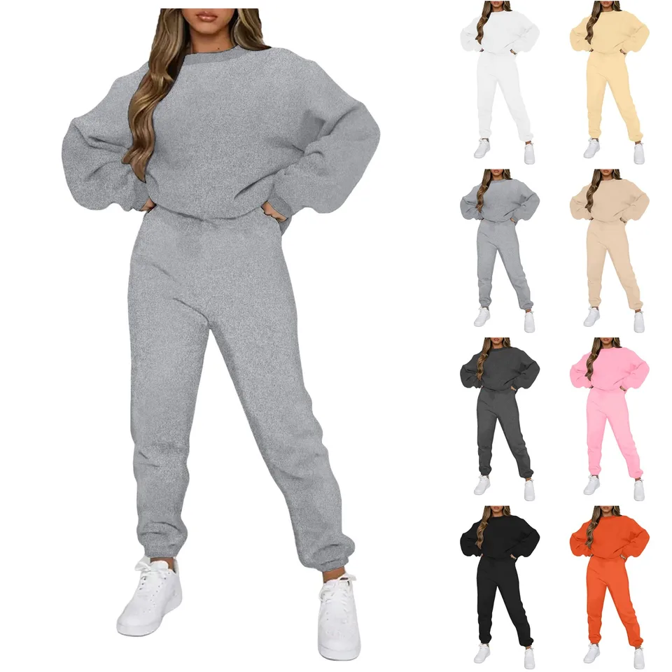 Dámske tracksuit Sports Dva kusy nastavené fleecované mikiny pullover kokeily jogger nohavice obleky príležitostné tepláky nohavice oblečenie
