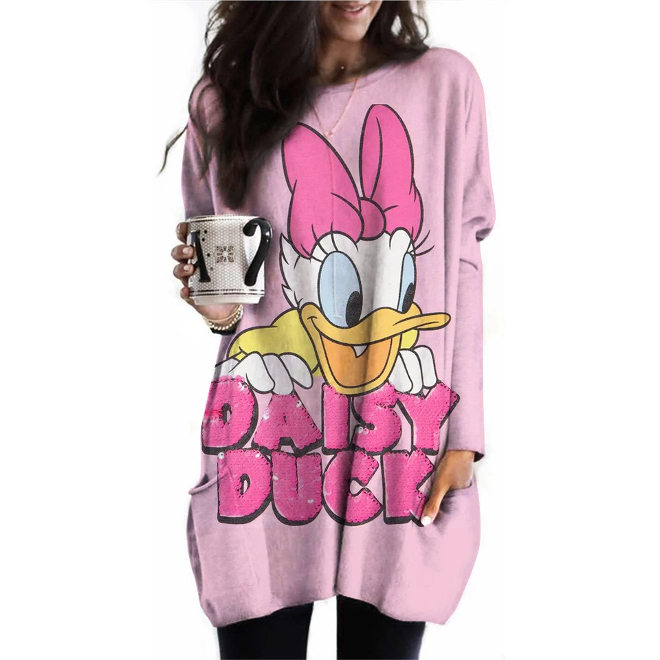 Dámske tričko Summer Disney Daisy Print Tričko Dámske dámske tričko Tričko s dlhým rukávom Tshirt Essential Tops Tees Dámske tričko Flowe