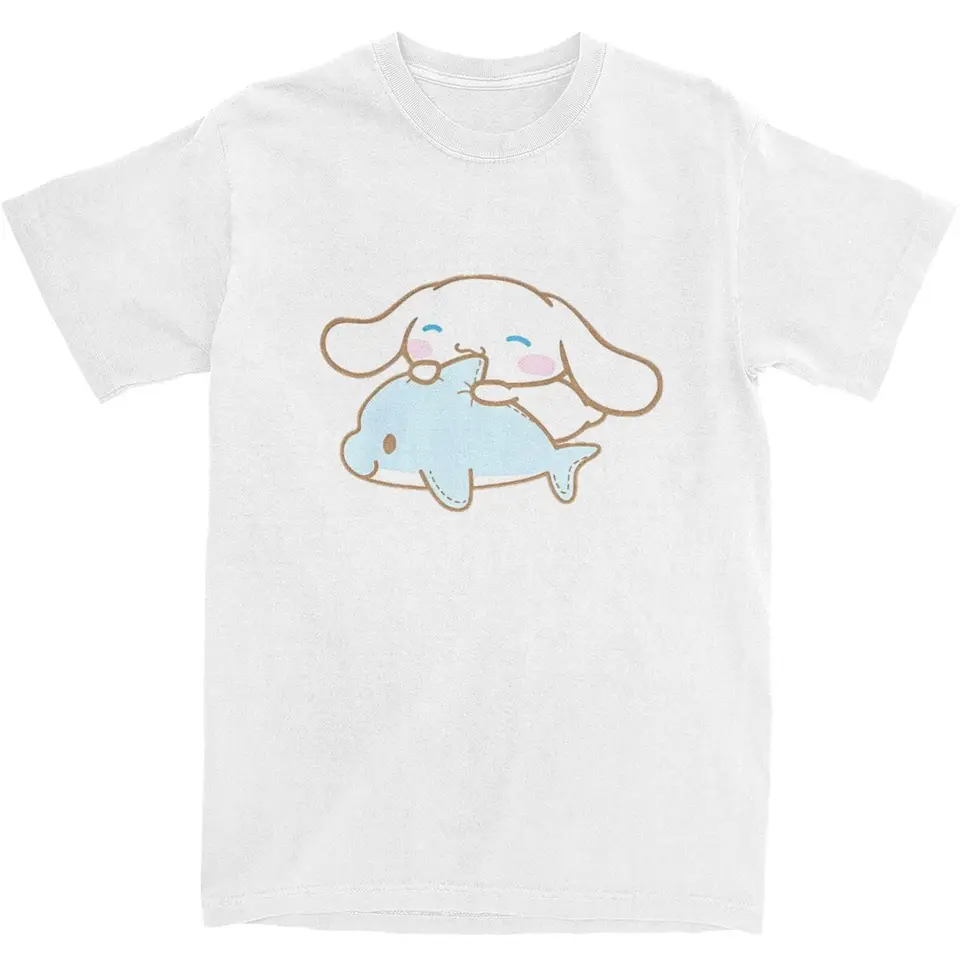 Dámske tričká pre mužov Sanrio Cinnamoroll Tričká Hippie Beach Tees Vintage Casy Casy 100% bavlnené topy narodeniny darček
