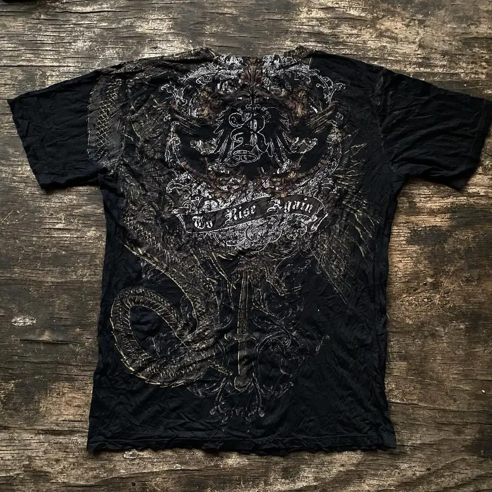 Dámske tričká Street Gothic Dark Style Vintage plus veľkosť voľných návrhu na vysokú ulicu Y2K letné hip hopové oblečenie top